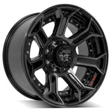 20x10 8x6.5" Gloss Black with Brushed Face & Tinted Clear for Chevrolet Avalanche 2500 2002-2007-280