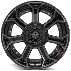 22x10 6x135mm & 6x5.5" Gloss Black with Brushed Face & Tinted Clear for Ford Expedition 2003-2023-291