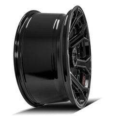 22x10 6x135mm & 6x5.5" Gloss Black with Brushed Face & Tinted Clear for Ford Expedition 2003-2023-294