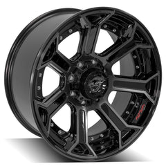 22x10 8x6.5" Gloss Black with Brushed Face & Tinted Clear for Chevrolet Avalanche 2500 2002-2007-302