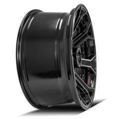 22x10 8x6.5" Gloss Black with Brushed Face & Tinted Clear for Chevrolet Avalanche 2500 2002-2007-304