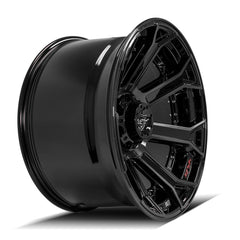 22x12 5x5" & 5x5.5" Gloss Black with Brushed Face & Tinted Clear for Dodge Ram 1500 1994-2010-309