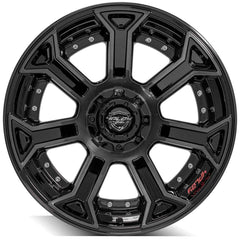 22x12 6x135mm & 6x5.5" Gloss Black with Brushed Face & Tinted Clear for Ford Expedition 2003-2023-311