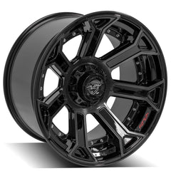 22x12 6x135mm & 6x5.5" Gloss Black with Brushed Face & Tinted Clear for Ford Expedition 2003-2023-312