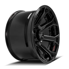 22x12 6x135mm & 6x5.5" Gloss Black with Brushed Face & Tinted Clear for Ford Expedition 2003-2023-314
