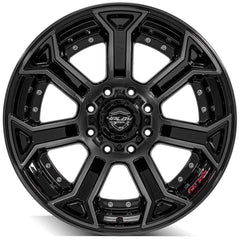 22x12 8x180mm Gloss Black with Brushed Face & Tinted Clear for Chevrolet Silverado 2500 HD 2011-2023-321