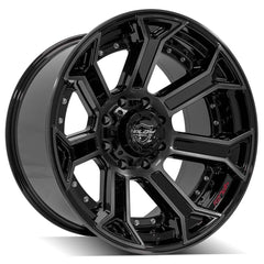 22x12 8x180mm Gloss Black with Brushed Face & Tinted Clear for Chevrolet Silverado 2500 HD 2011-2023-320