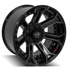 22x12 8x180mm Gloss Black with Brushed Face & Tinted Clear for Chevrolet Silverado 2500 HD 2011-2023-322