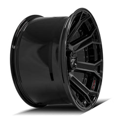 22x12 8x180mm Gloss Black with Brushed Face & Tinted Clear for Chevrolet Silverado 2500 HD 2011-2023-324