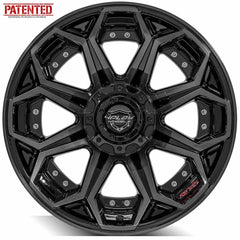  20x10 5x5" & 5x5.5" Gloss Black with Brushed Face & Tinted Clear for Dodge Ram 1500 1994-2010-331