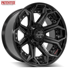  20x10 5x5" & 5x5.5" Gloss Black with Brushed Face & Tinted Clear for Dodge Ram 1500 1994-2010-330