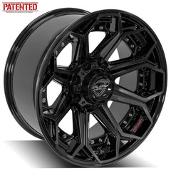  20x10 6x135mm & 6x5.5" Gloss Black with Brushed Face & Tinted Clear for Ford Expedition 2003-2023-337