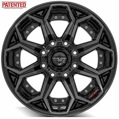  20x10 8x170mm Gloss Black with Brushed Face & Tinted Clear for Ford Excursion 2000-2005-341