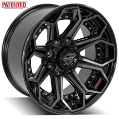  20x10 8x170mm Gloss Black with Brushed Face & Tinted Clear for Ford Excursion 2000-2005-342
