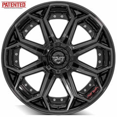  22x10 5x5" & 5x5.5" Gloss Black with Brushed Face & Tinted Clear for Dodge Ram 1500 1994-2010-356