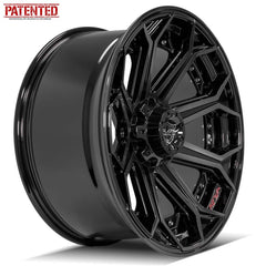  22x10 6x135mm & 6x5.5" Gloss Black with Brushed Face & Tinted Clear for Ford Expedition 2003-2023-363