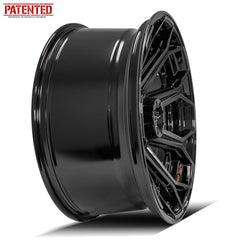  22x10 6x135mm & 6x5.5" Gloss Black with Brushed Face & Tinted Clear for Ford Expedition 2003-2023-364