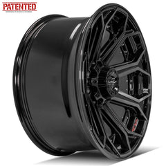  22x10 8x6.5" Gloss Black with Brushed Face & Tinted Clear for Chevrolet Avalanche 2500 2002-2007-373