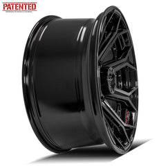  22x10 8x6.5" Gloss Black with Brushed Face & Tinted Clear for Chevrolet Avalanche 2500 2002-2007-374