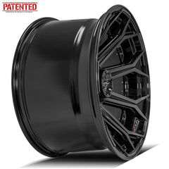  22x12 6x135mm & 6x5.5" Gloss Black with Brushed Face & Tinted Clear for Ford Expedition 2003-2023-384