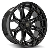 22x10 5x5" & 5x5.5" Gloss Black with Brushed Face & Tinted Clear for Dodge Ram 1500 1994-2010-400