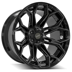22x12 5x5" & 5x5.5" Gloss Black with Brushed Face & Tinted Clear for Dodge Ram 1500 1994-2010-405