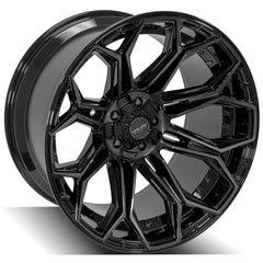 22x12 5x5" & 5x5.5" Gloss Black with Brushed Face & Tinted Clear for Dodge Ram 1500 1994-2010-407
