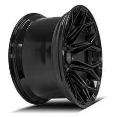 22x12 5x5" & 5x5.5" Gloss Black with Brushed Face & Tinted Clear for Dodge Ram 1500 1994-2010-409