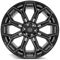 24x12 6x135mm & 6x5.5" Gloss Black with Brushed Face & Tinted Clear for Ford Expedition 2003-2023-411