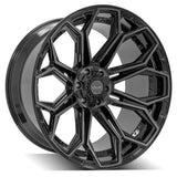 24x12 6x135mm & 6x5.5" Gloss Black with Brushed Face & Tinted Clear for Ford Expedition 2003-2023-410