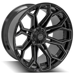 24x12 6x135mm & 6x5.5" Gloss Black with Brushed Face & Tinted Clear for Ford Expedition 2003-2023-412
