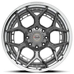 ies 4PF6 22x10 8x180mm Brushed with Tinted Clear Center & Polished Barrel for Chevrolet Silverado 2500 HD 2011-2023-426