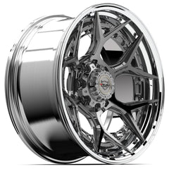 ies 4PF6 22x10 8x180mm Brushed with Tinted Clear Center & Polished Barrel for Chevrolet Silverado 2500 HD 2011-2023-429