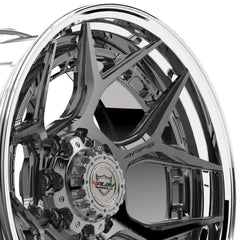 ies 4PF6 22x10 8x180mm Brushed with Tinted Clear Center & Polished Barrel for Chevrolet Silverado 2500 HD 2011-2023-425