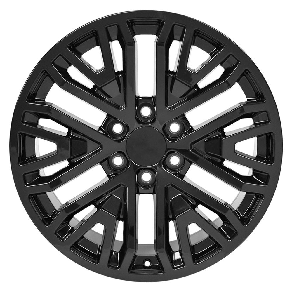 20" Replica Wheel fits GMC Sierra 1500 - CV37 Black 20x9- Design One-Image-1
