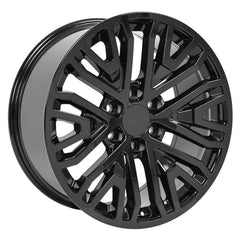 20" Replica Wheel fits GMC Sierra 1500 - CV37 Black 20x9- Design One-Image-2