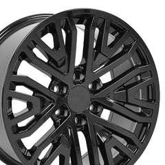 20" Replica Wheel fits GMC Sierra 1500 - CV37 Black 20x9- Design One-Image-3