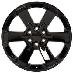 22" Replica Wheel fits Chevy Silverado Rally - CV41B Black 22x9- Design One-Image-1