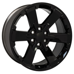 22" Replica Wheel fits Chevy Silverado Rally - CV41B Black 22x9- Design One-Image-2
