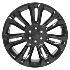 24" Replica Wheel fits Chevrolet Silverado 1500 - CV43 Black 24x10- Design One-Image-1