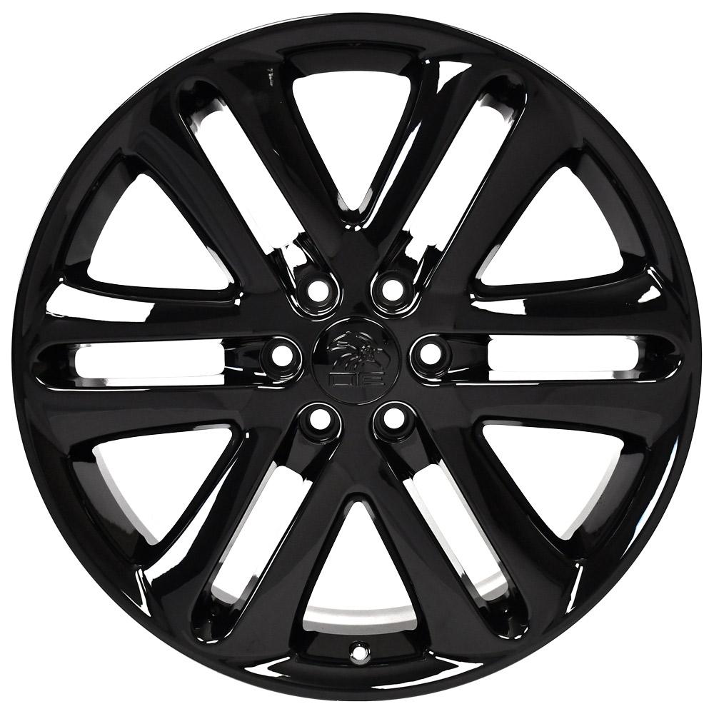 22" Replica Wheel fits Ford F150 - FR76 Black 22x9- Design One-Image-1