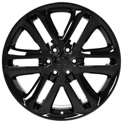 22" Replica Wheel fits Ford F150 - FR76 Black 22x9- Design One-Image-1