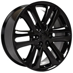 22" Replica Wheel fits Ford F150 - FR76 Black 22x9- Design One-Image-2