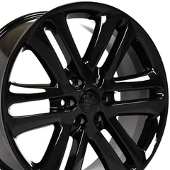 22" Replica Wheel fits Ford F150 - FR76 Black 22x9- Design One-Image-3